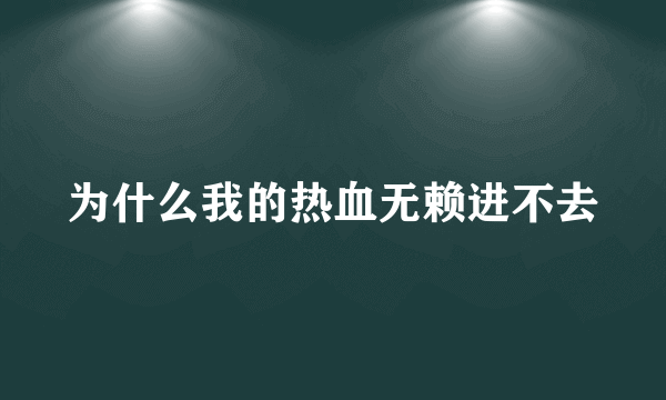 为什么我的热血无赖进不去