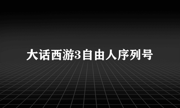 大话西游3自由人序列号