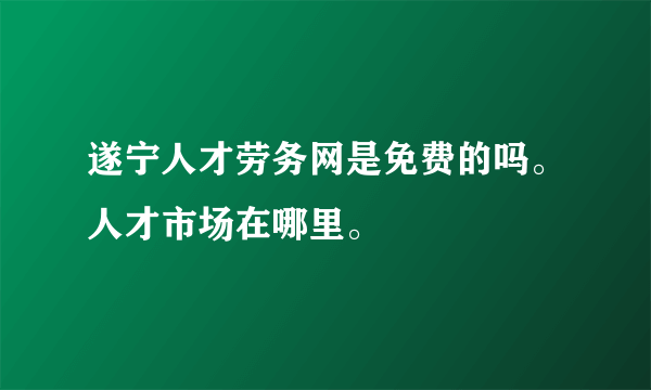 遂宁人才劳务网是免费的吗。人才市场在哪里。