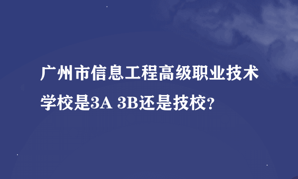 广州市信息工程高级职业技术学校是3A 3B还是技校？