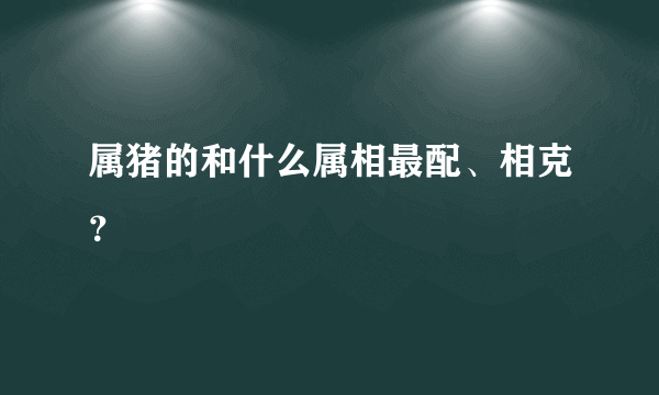 属猪的和什么属相最配、相克？