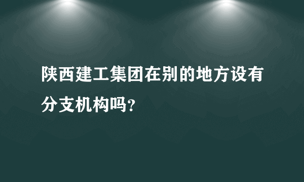 陕西建工集团在别的地方设有分支机构吗？