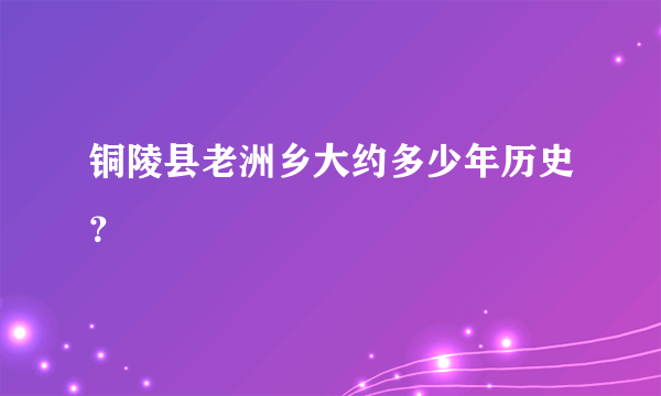 铜陵县老洲乡大约多少年历史？