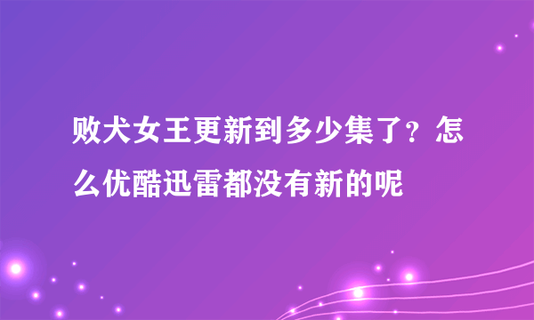 败犬女王更新到多少集了？怎么优酷迅雷都没有新的呢