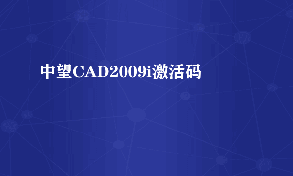 中望CAD2009i激活码