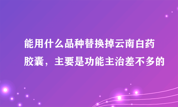 能用什么品种替换掉云南白药胶囊，主要是功能主治差不多的