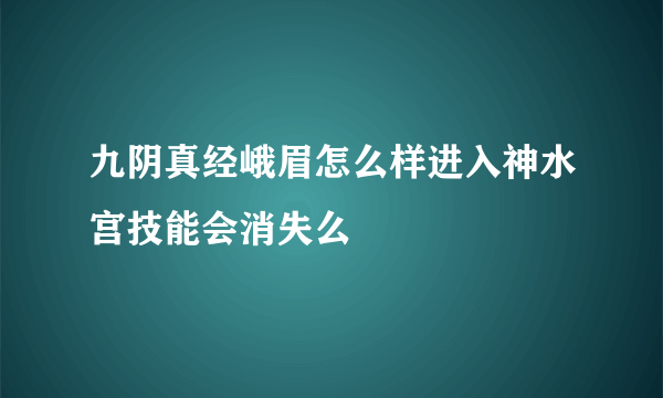 九阴真经峨眉怎么样进入神水宫技能会消失么