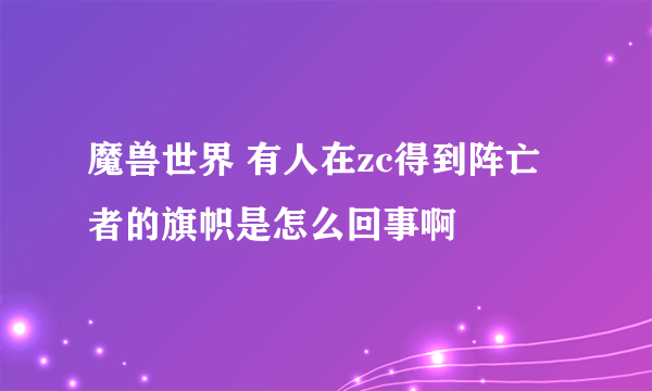 魔兽世界 有人在zc得到阵亡者的旗帜是怎么回事啊