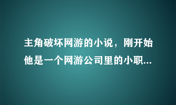 主角破坏网游的小说，刚开始他是一个网游公司里的小职员，后来被上司开除，就为了报复进入游戏