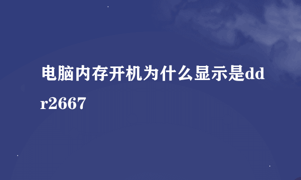 电脑内存开机为什么显示是ddr2667