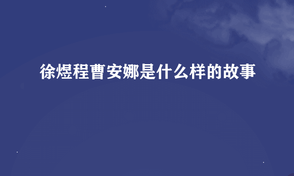 徐煜程曹安娜是什么样的故事