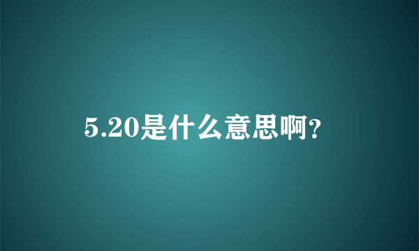 5.20是什么意思啊？