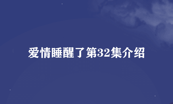 爱情睡醒了第32集介绍