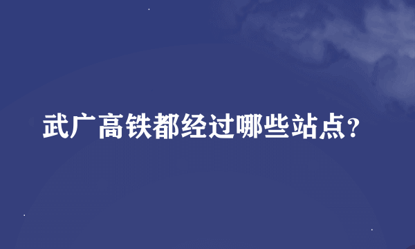 武广高铁都经过哪些站点？