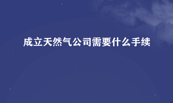 成立天然气公司需要什么手续