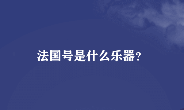 法国号是什么乐器？