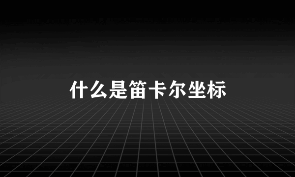 什么是笛卡尔坐标