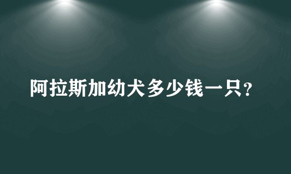 阿拉斯加幼犬多少钱一只？