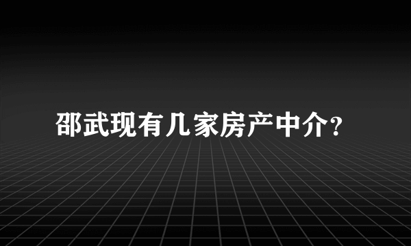 邵武现有几家房产中介？