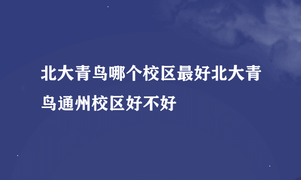 北大青鸟哪个校区最好北大青鸟通州校区好不好