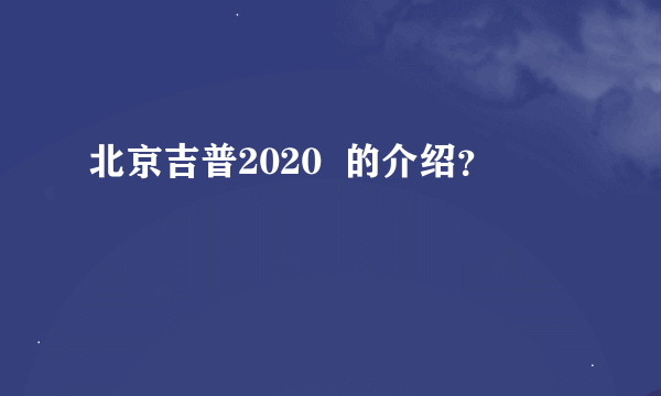 北京吉普2020  的介绍？