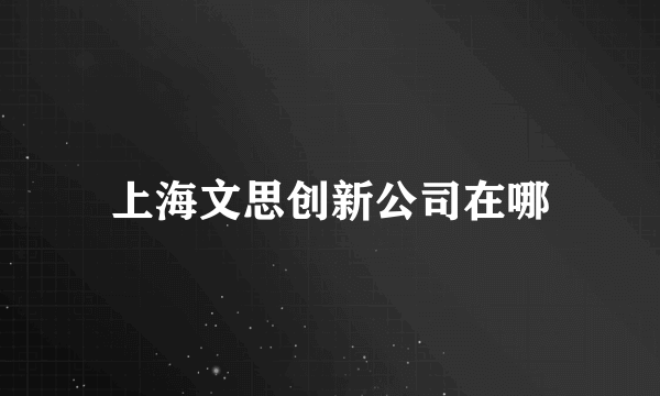 上海文思创新公司在哪