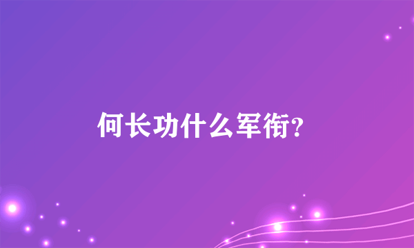 何长功什么军衔？