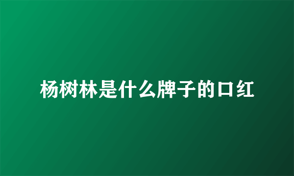 杨树林是什么牌子的口红