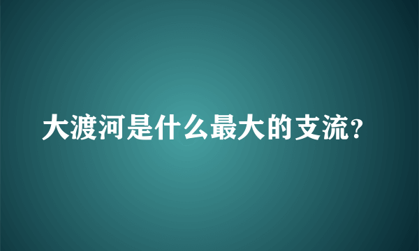 大渡河是什么最大的支流？