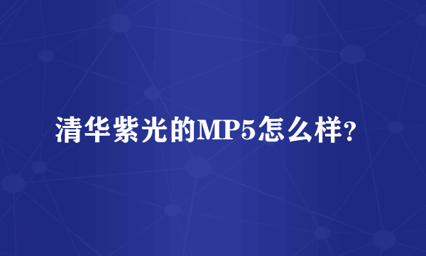 清华紫光的MP5怎么样？