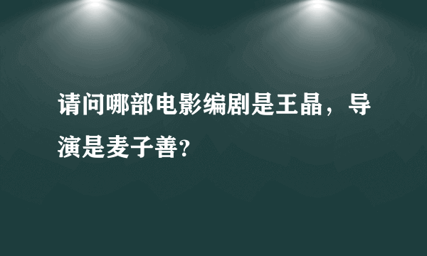 请问哪部电影编剧是王晶，导演是麦子善？