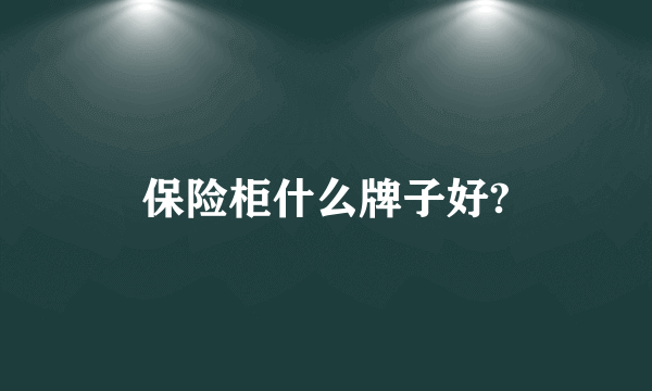 保险柜什么牌子好?