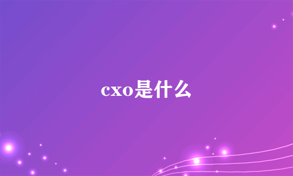 cxo是什么