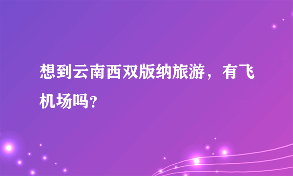 想到云南西双版纳旅游，有飞机场吗？