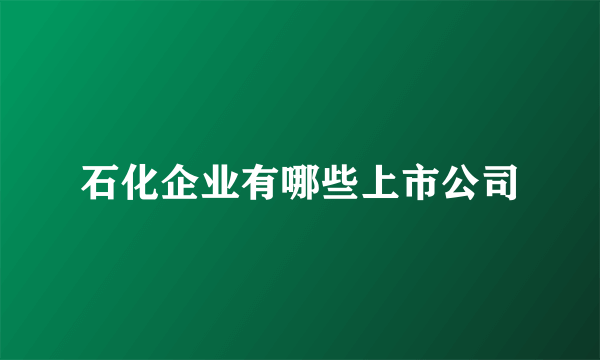 石化企业有哪些上市公司