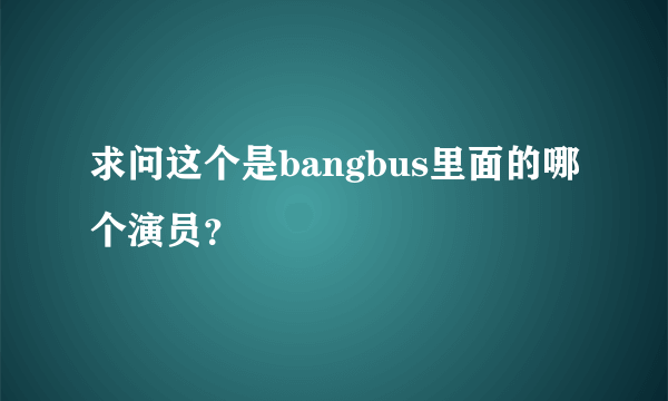 求问这个是bangbus里面的哪个演员？