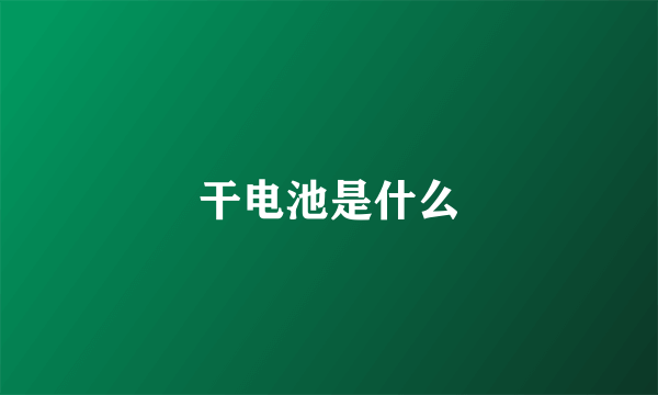 干电池是什么