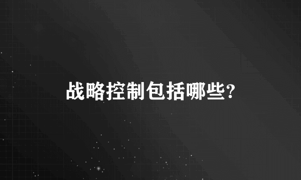 战略控制包括哪些?