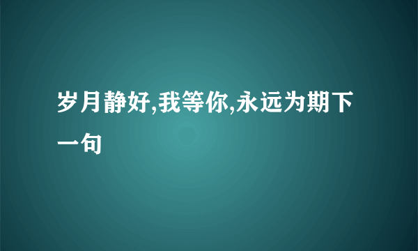 岁月静好,我等你,永远为期下一句