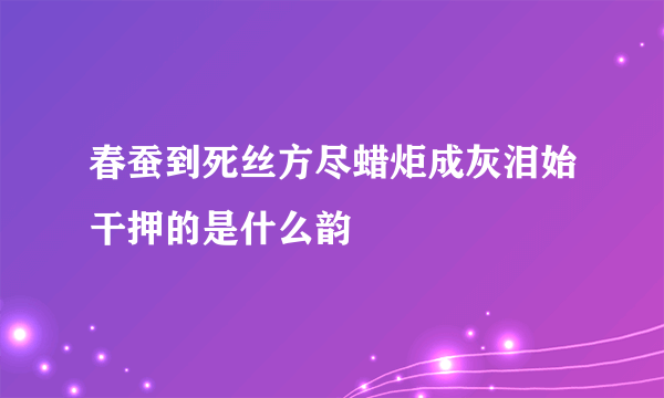 春蚕到死丝方尽蜡炬成灰泪始干押的是什么韵