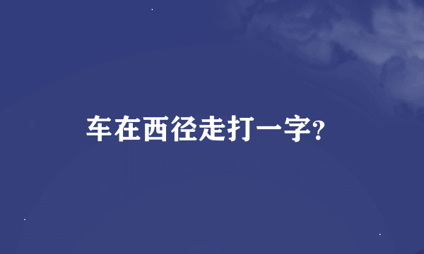 车在西径走打一字？