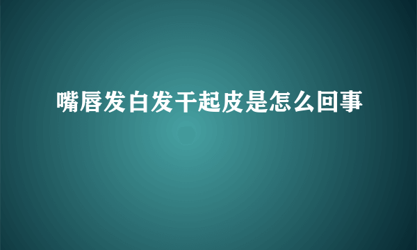 嘴唇发白发干起皮是怎么回事