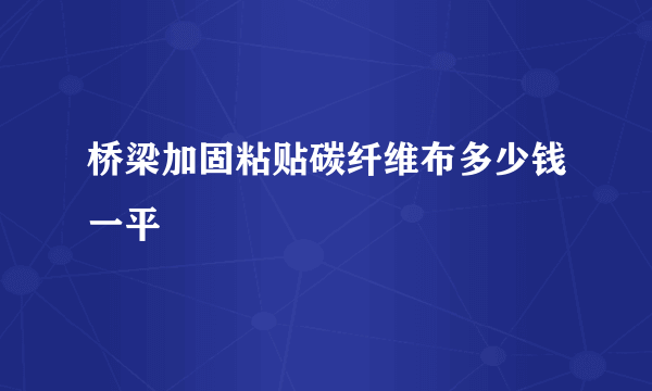 桥梁加固粘贴碳纤维布多少钱一平