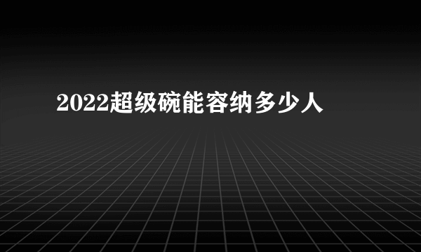 2022超级碗能容纳多少人