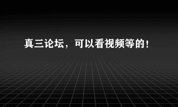 真三论坛，可以看视频等的！