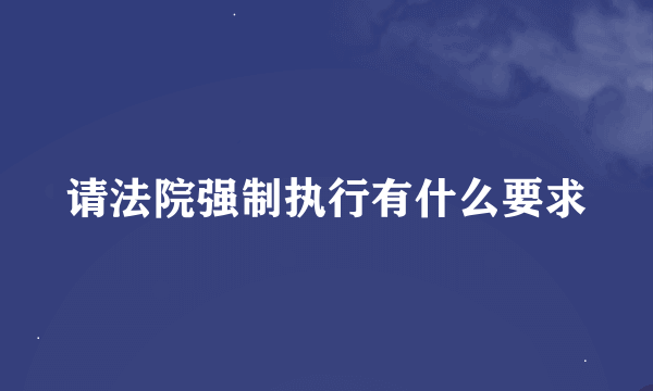 请法院强制执行有什么要求