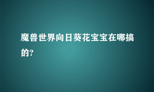 魔兽世界向日葵花宝宝在哪搞的?