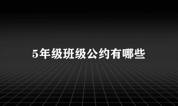 5年级班级公约有哪些