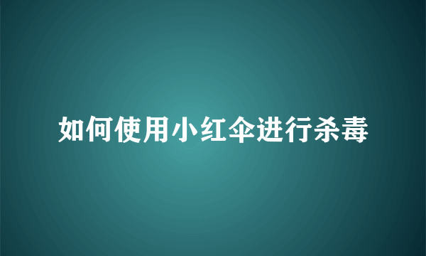 如何使用小红伞进行杀毒