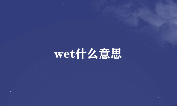 wet什么意思